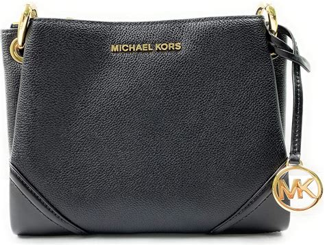 black and gold michael kors crossbody bag|Michael Kors triple compartment bag.